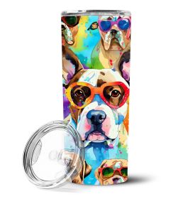 Boxer Hippie Dawg Stainless Steel Skinny Tumbler Vacuum Double Walled Reusable Insulated Tumbler Travel Cup for Coffee Cocktails Gift with Lid, 2