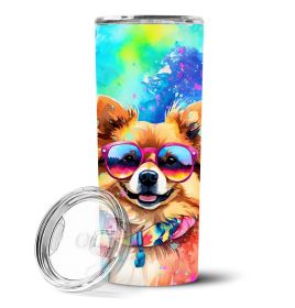 Pomeranian Hippie Dawg Stainless Steel Skinny Tumbler Vacuum Double Walled Reusable Insulated Tumbler Travel Cup for Coffee Cocktails Gift with L (Default: Default)